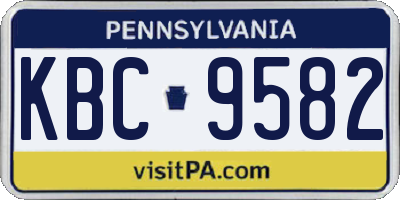 PA license plate KBC9582