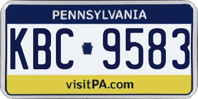 PA license plate KBC9583