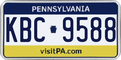 PA license plate KBC9588
