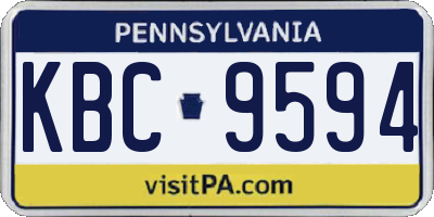 PA license plate KBC9594
