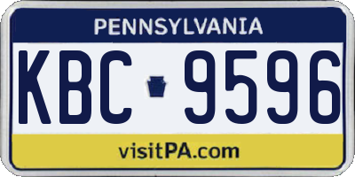 PA license plate KBC9596