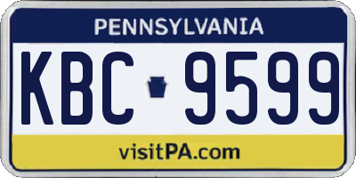 PA license plate KBC9599