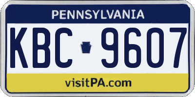 PA license plate KBC9607