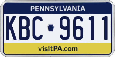 PA license plate KBC9611