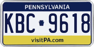 PA license plate KBC9618