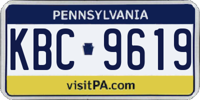 PA license plate KBC9619