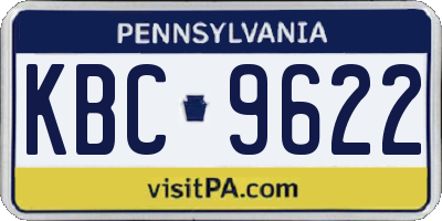 PA license plate KBC9622