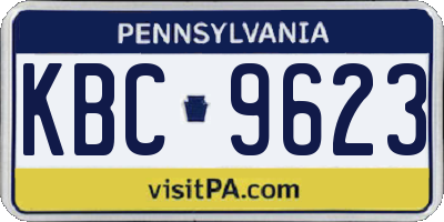 PA license plate KBC9623