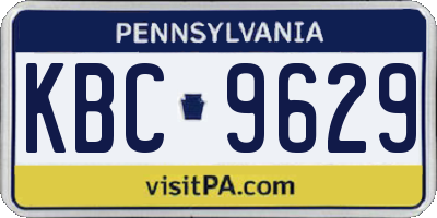 PA license plate KBC9629