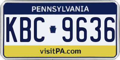 PA license plate KBC9636