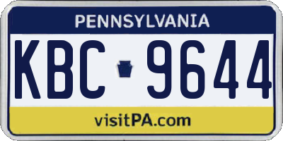 PA license plate KBC9644
