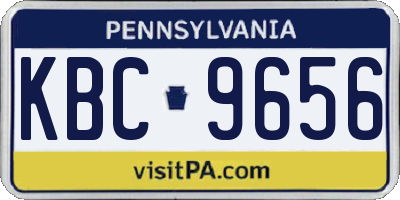 PA license plate KBC9656