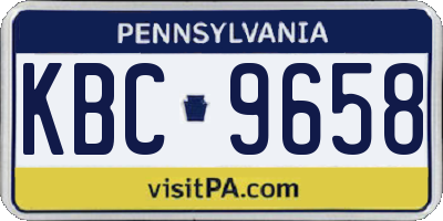 PA license plate KBC9658