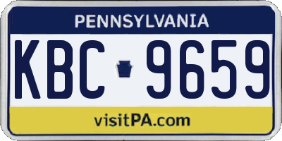 PA license plate KBC9659