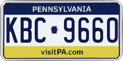 PA license plate KBC9660