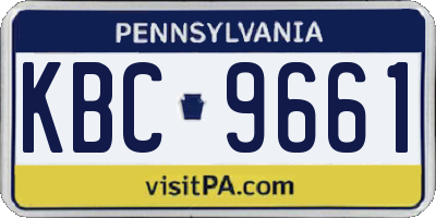 PA license plate KBC9661