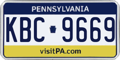 PA license plate KBC9669