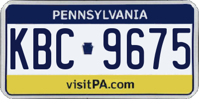 PA license plate KBC9675
