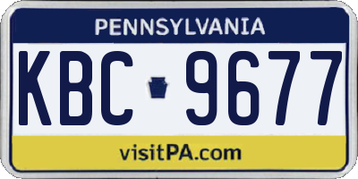 PA license plate KBC9677