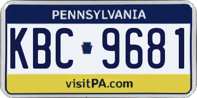 PA license plate KBC9681