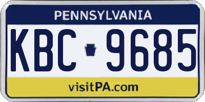 PA license plate KBC9685