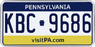PA license plate KBC9686