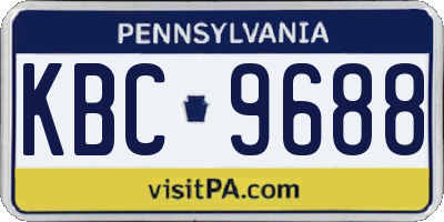 PA license plate KBC9688