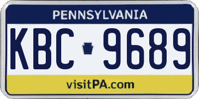 PA license plate KBC9689