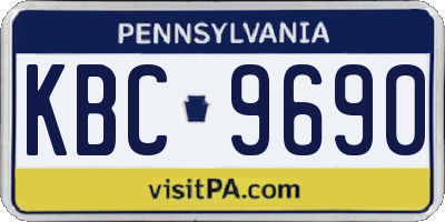 PA license plate KBC9690