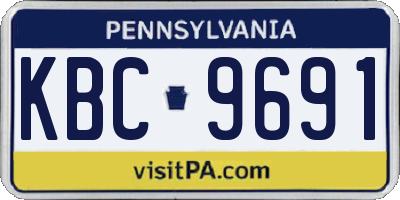 PA license plate KBC9691