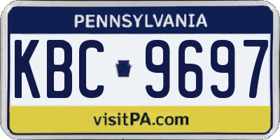 PA license plate KBC9697