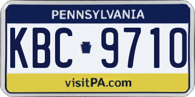 PA license plate KBC9710