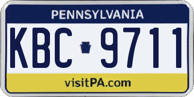 PA license plate KBC9711