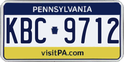 PA license plate KBC9712