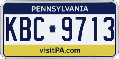 PA license plate KBC9713
