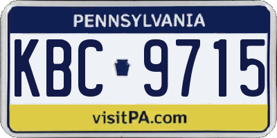 PA license plate KBC9715