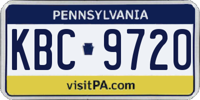 PA license plate KBC9720