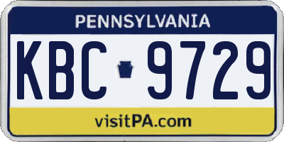 PA license plate KBC9729