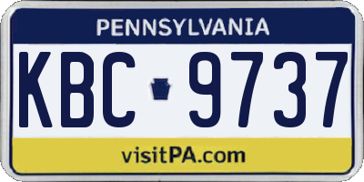 PA license plate KBC9737