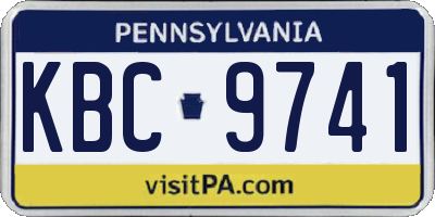 PA license plate KBC9741