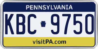 PA license plate KBC9750