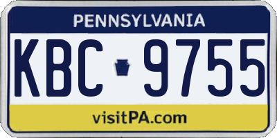 PA license plate KBC9755