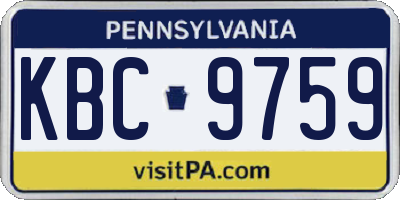 PA license plate KBC9759