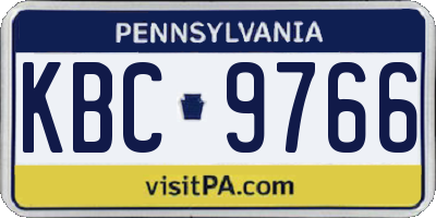 PA license plate KBC9766