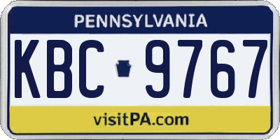 PA license plate KBC9767