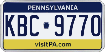 PA license plate KBC9770