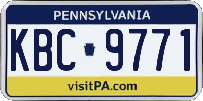 PA license plate KBC9771