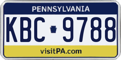 PA license plate KBC9788