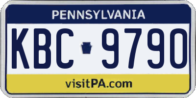 PA license plate KBC9790