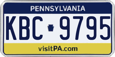 PA license plate KBC9795